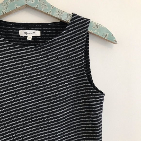Madewell Striped Crossover Tank Black White - Picture 3 of 7